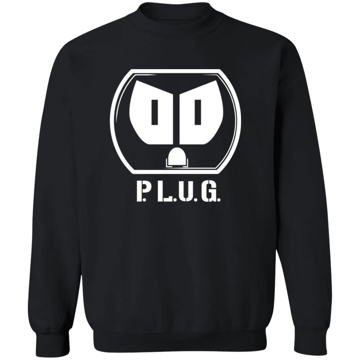 Plug Crewneck Pullover Sweatshirt w/white logo