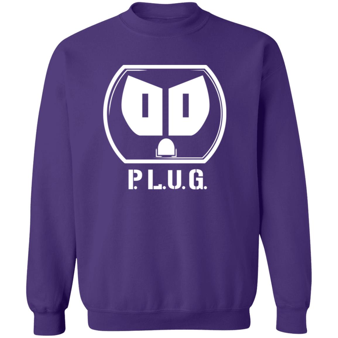 Plug Crewneck Pullover Sweatshirt w/white logo