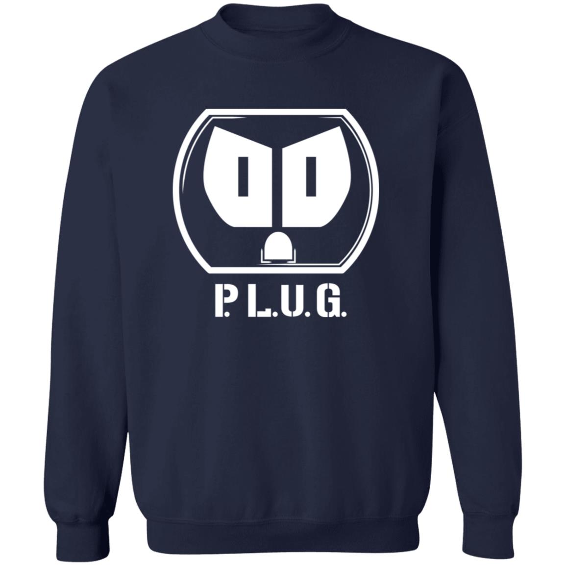 Plug Crewneck Pullover Sweatshirt w/white logo