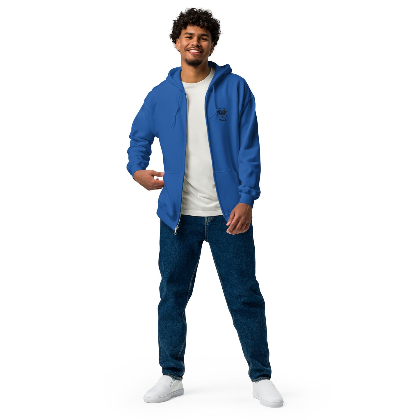 Plug zip up hoodie w/black logo