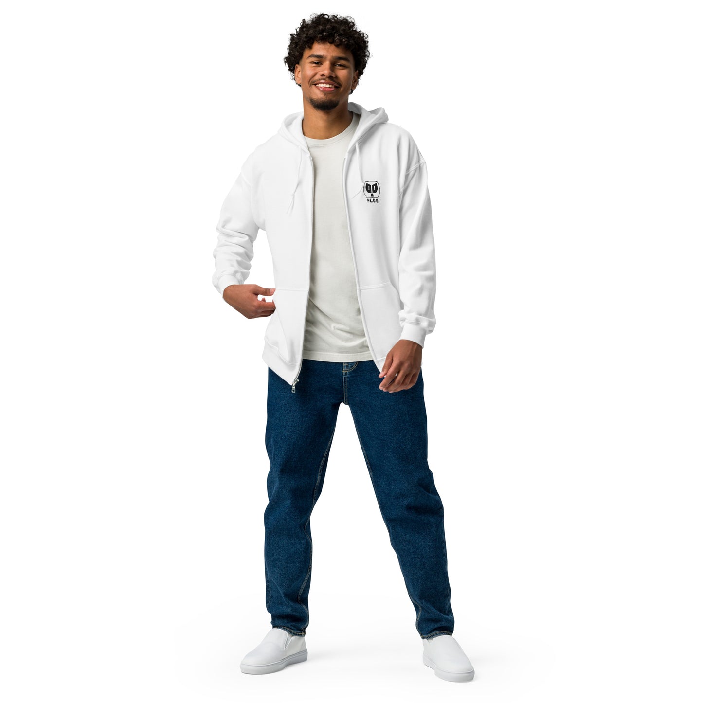 Plug zip up hoodie w/black logo