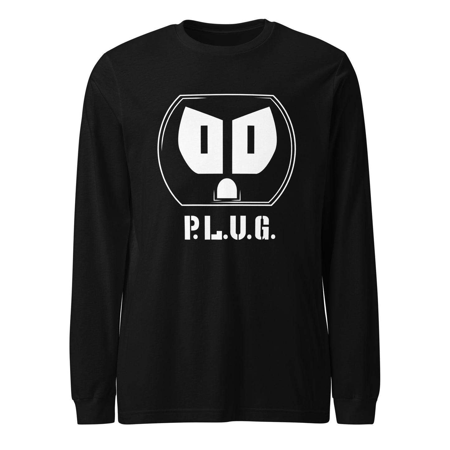 Ladies Long Sleeve Plug Tee w/white logo
