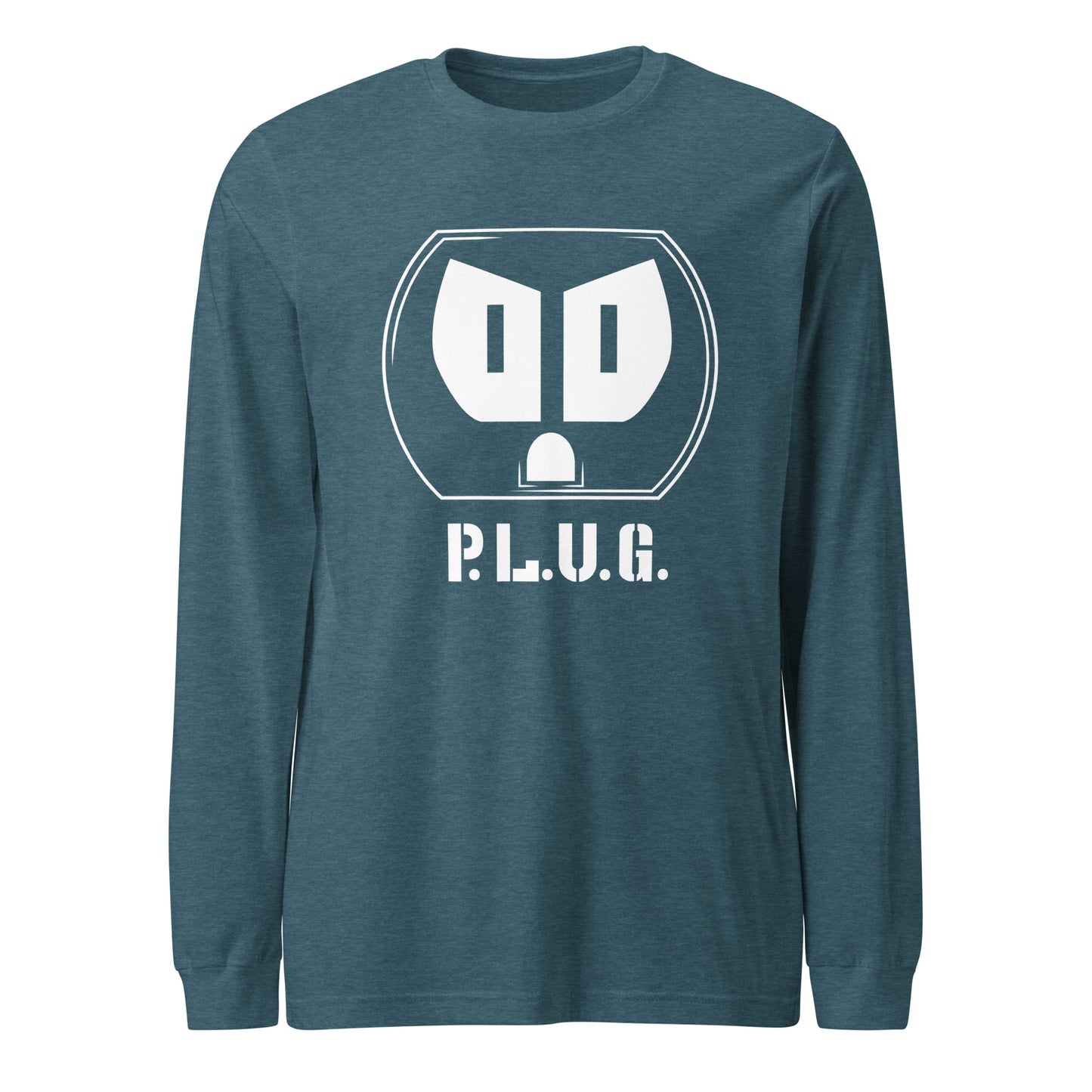 Ladies Long Sleeve Plug Tee w/white logo
