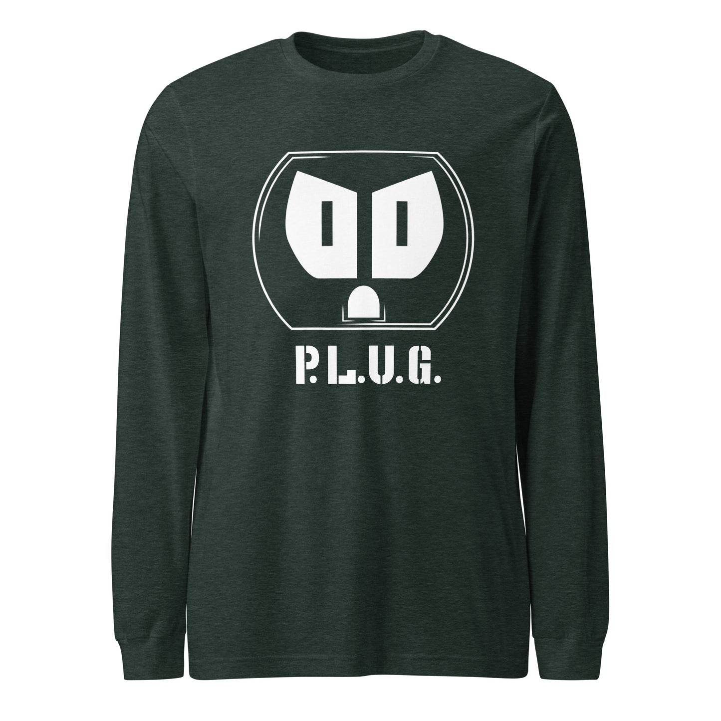 Ladies Long Sleeve Plug Tee w/white logo