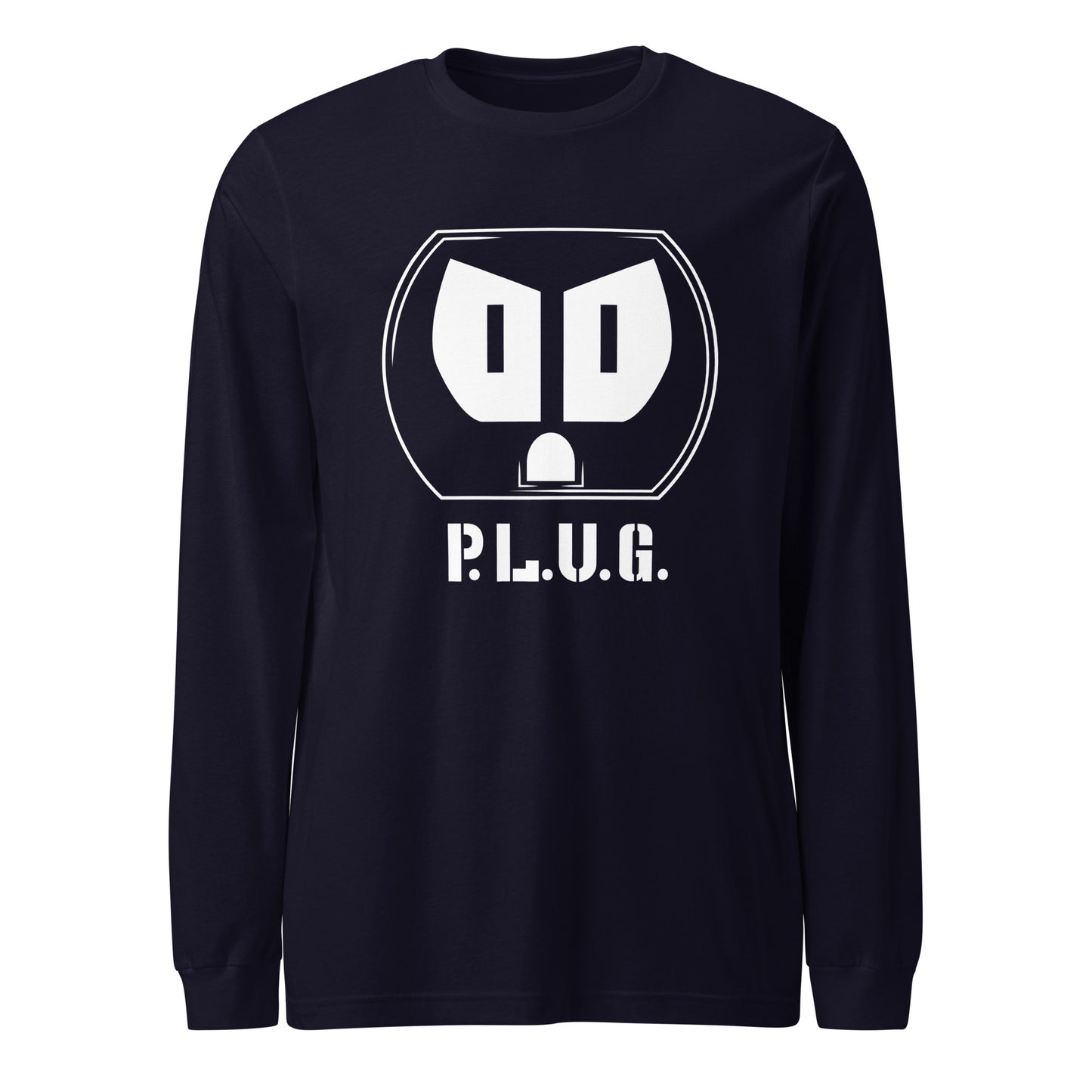 Ladies Long Sleeve Plug Tee w/white logo