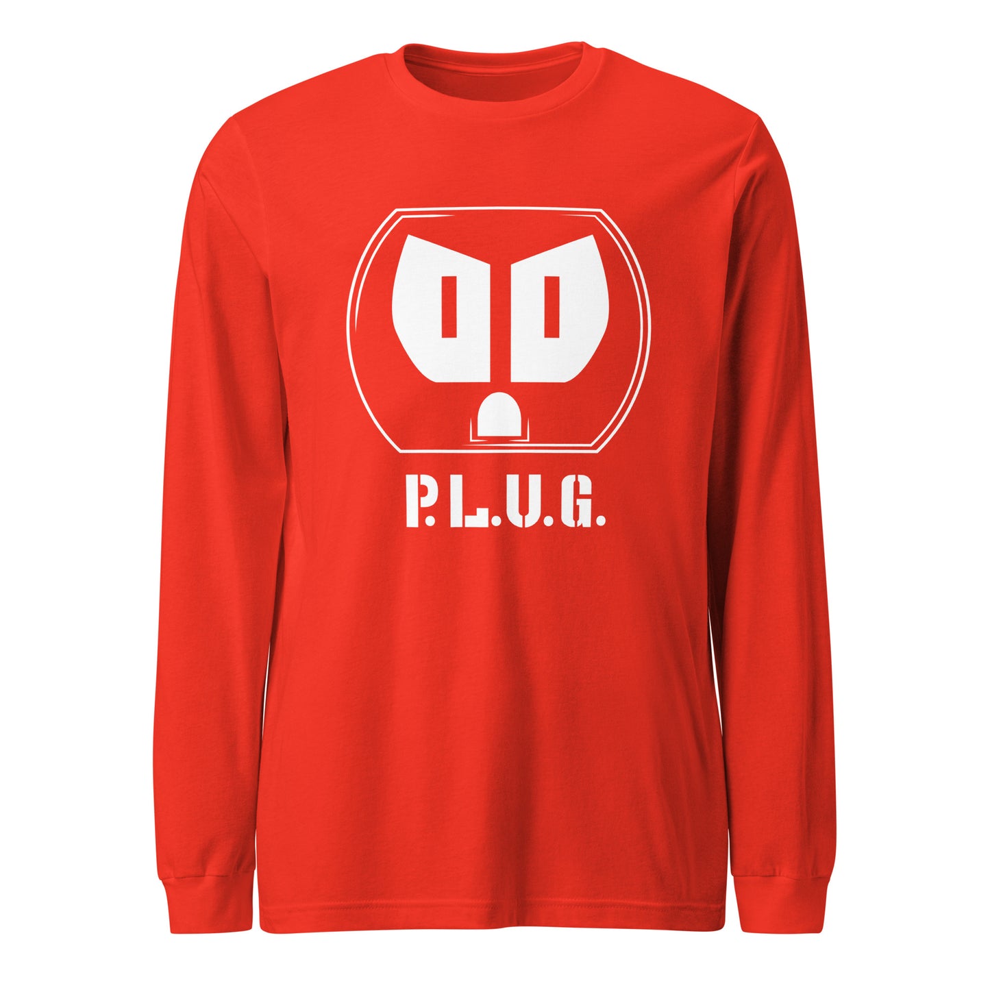 Ladies Long Sleeve Plug Tee w/white logo
