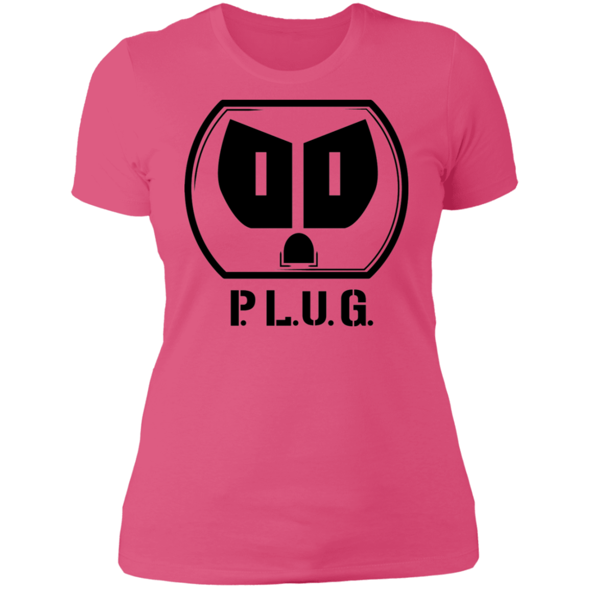 Ladies Plug Boyfriend T-Shirt w/black logo