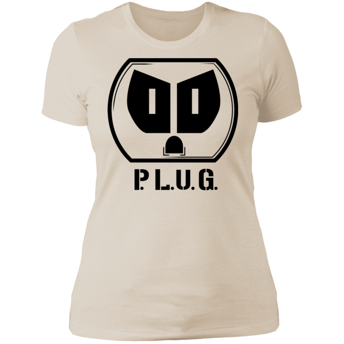 Ladies Plug Boyfriend T-Shirt w/black logo