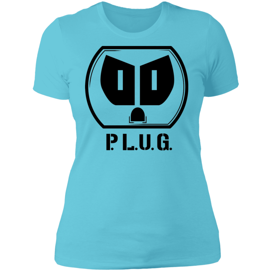 Ladies Plug Boyfriend T-Shirt w/black logo