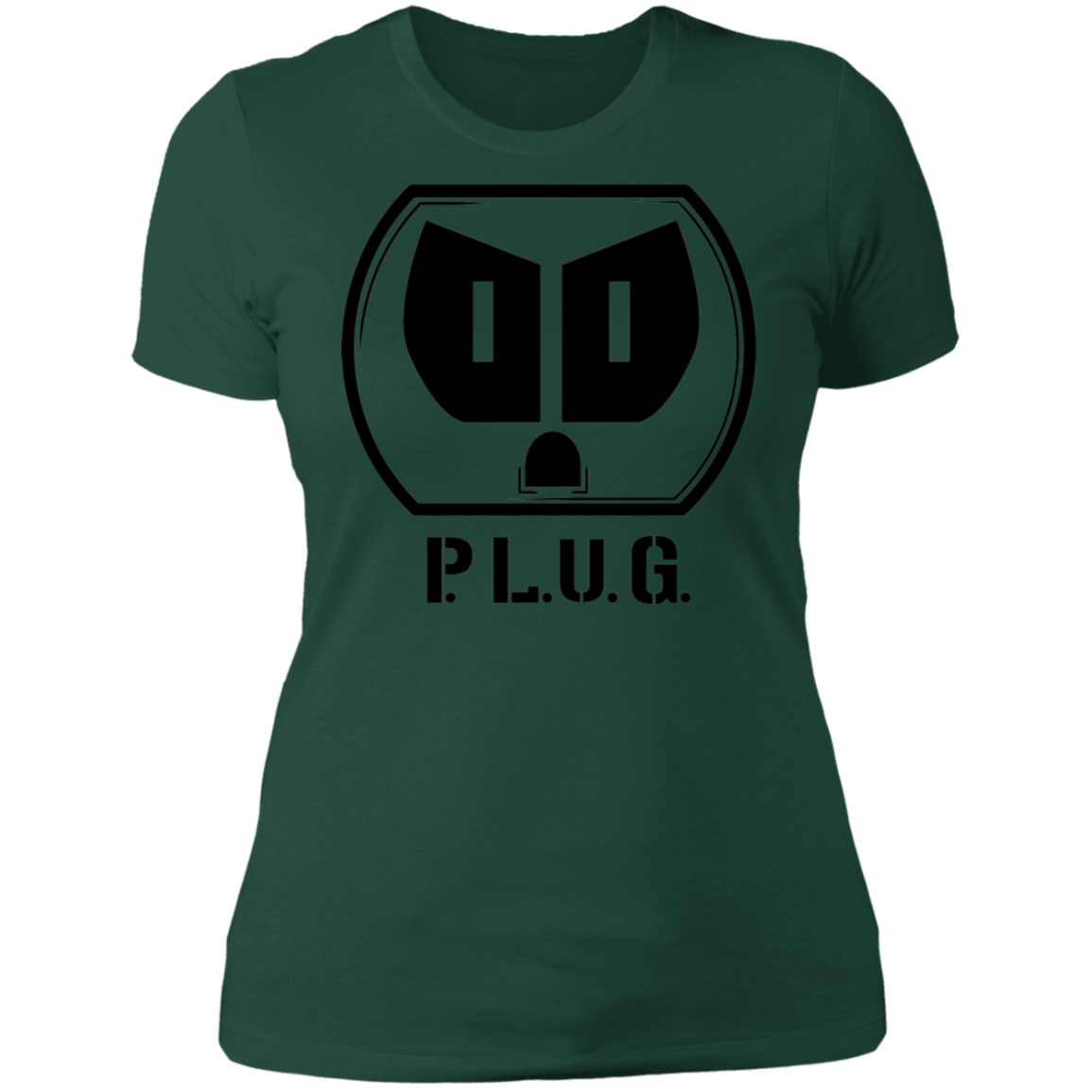 Ladies Plug Boyfriend T-Shirt w/black logo