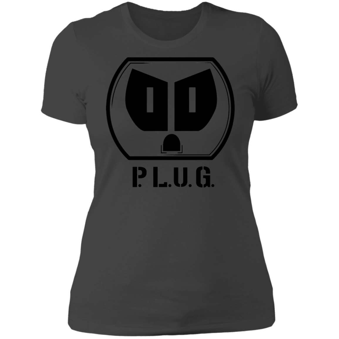 Ladies Plug Boyfriend T-Shirt w/black logo