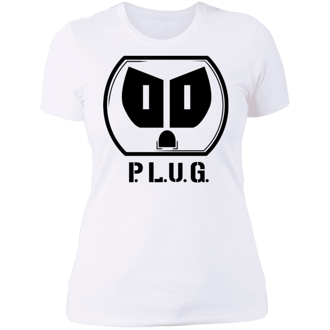 Ladies Plug Boyfriend T-Shirt w/black logo