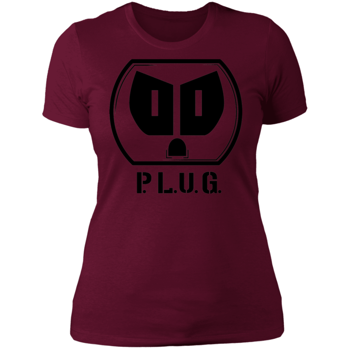 Ladies Plug Boyfriend T-Shirt w/black logo