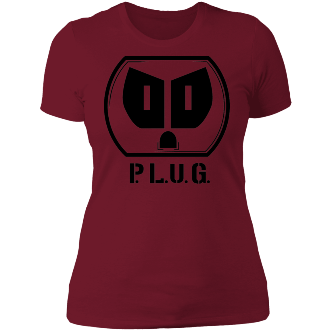 Ladies Plug Boyfriend T-Shirt w/black logo