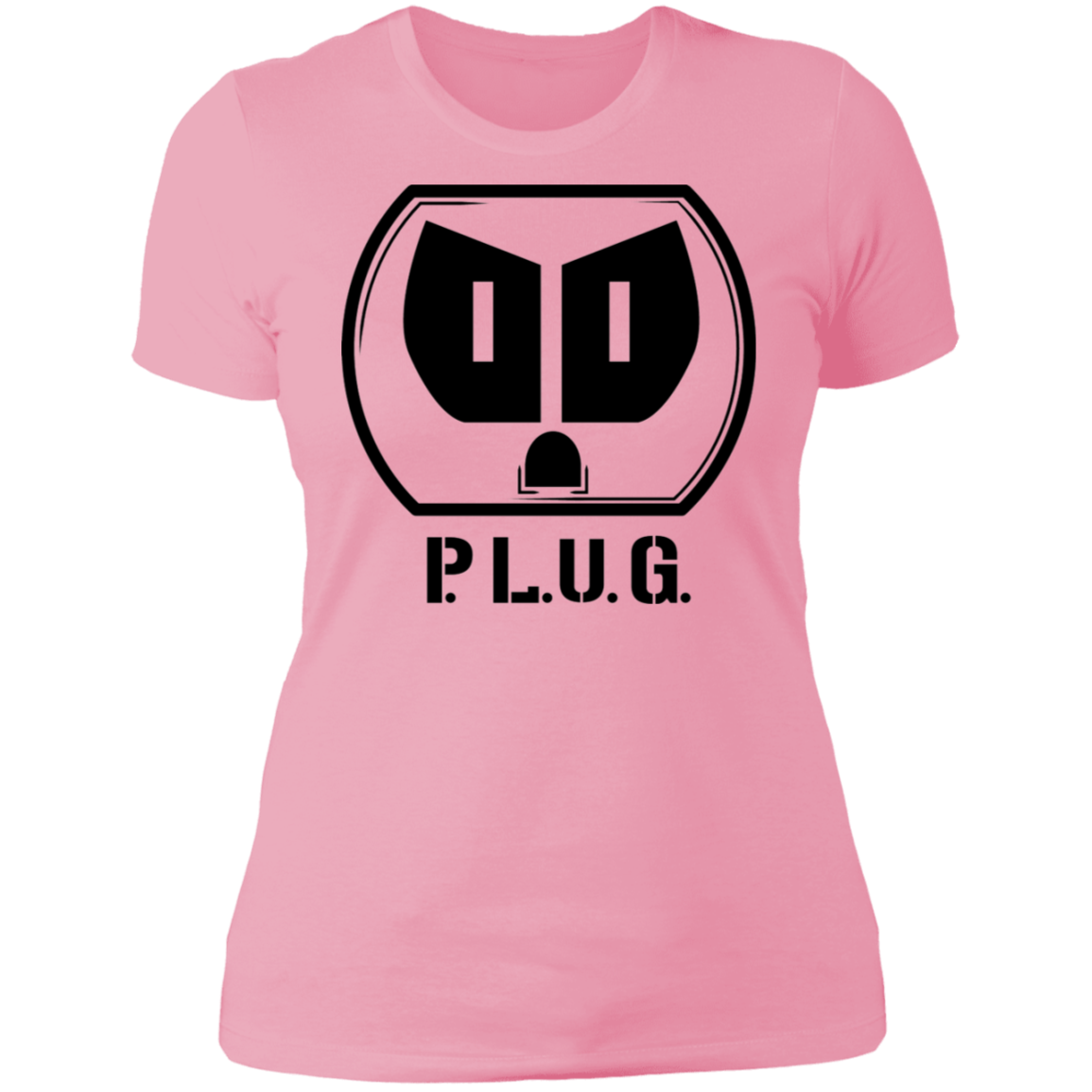 Ladies Plug Boyfriend T-Shirt w/black logo