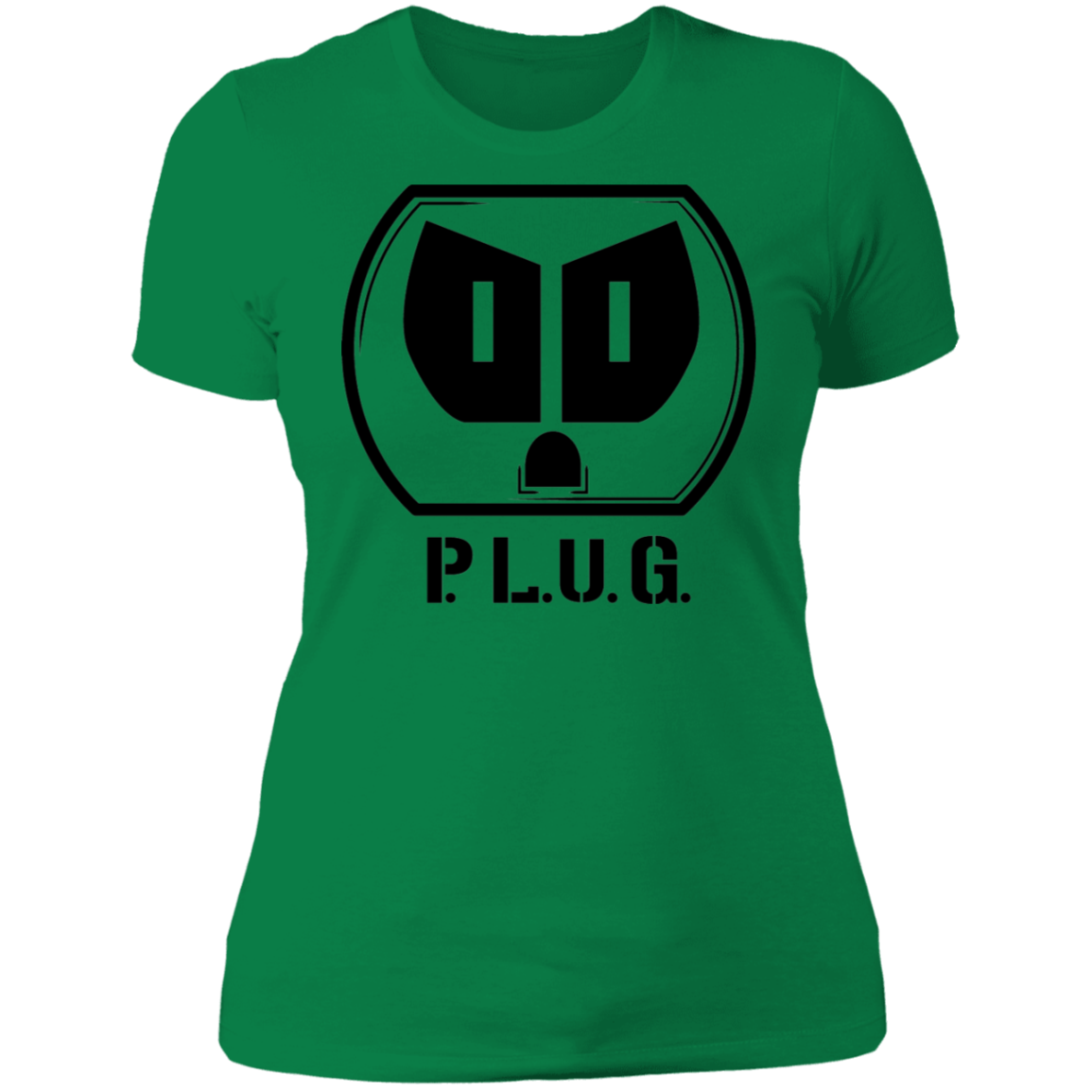 Ladies Plug Boyfriend T-Shirt w/black logo