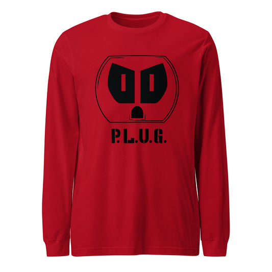 Ladies Long Sleeve Plug Tee w/Black logo