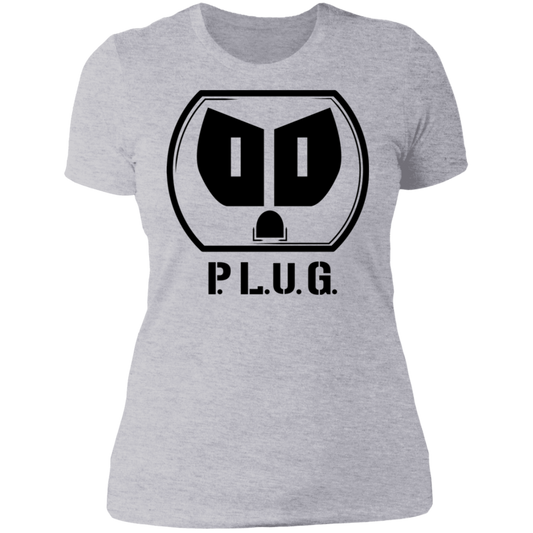 Ladies Plug Boyfriend T-Shirt w/black logo